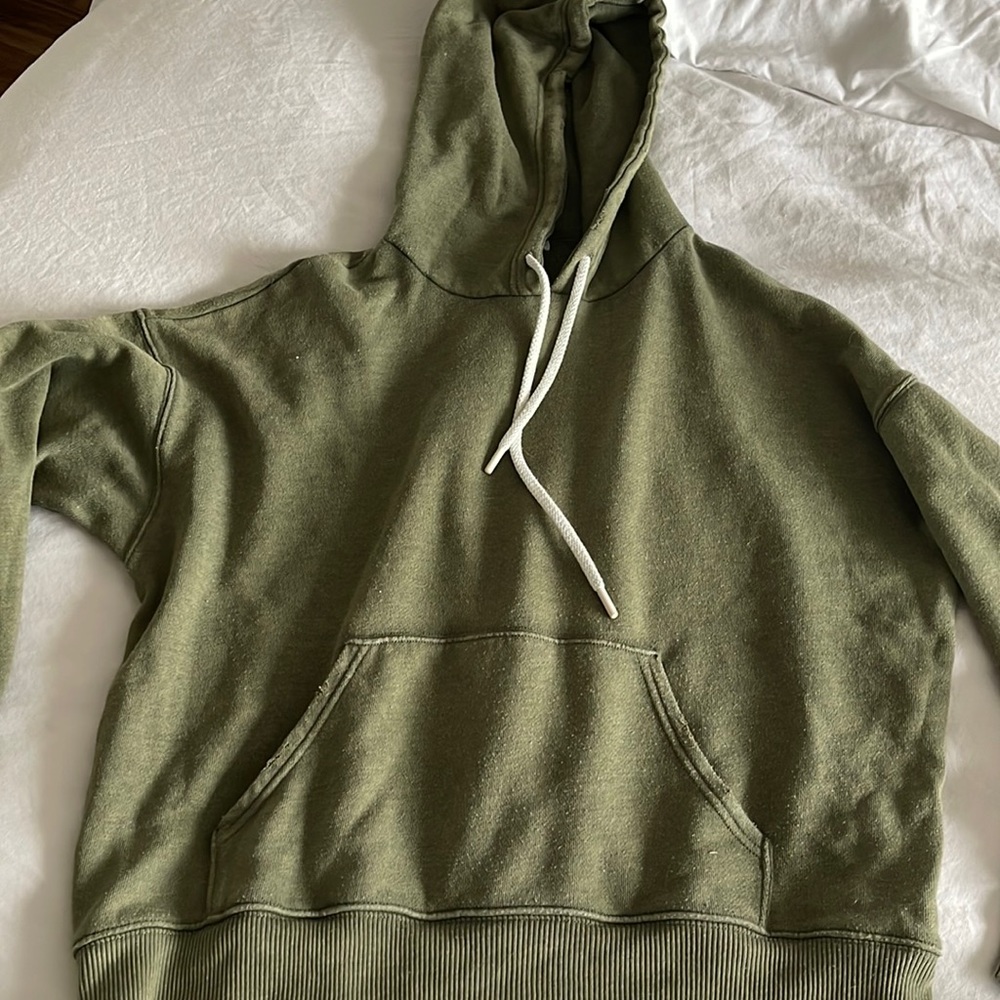 Aerie olive green oversized hoodie